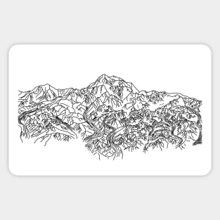 Denali Line Drawing Sticker